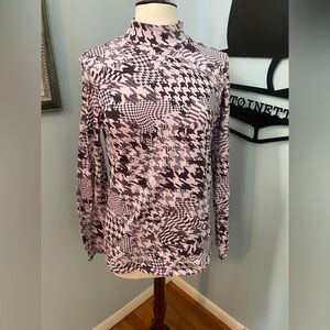 Anthropologie Pink and Black Patterned Top
